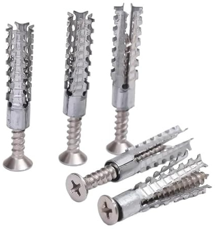 pluggar 10 mm självgängande skruv och ankarsats, högpresterande gips betongborrplugg av kolstål (5 mm (stil B), 20 uppsättningar)