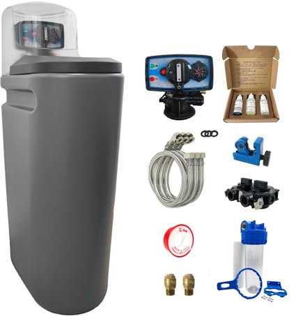 Descalcificador 30l Fleck 5600 Mc Cronométrico Con Kit De Instalación Descalcificador De Agua Domestico