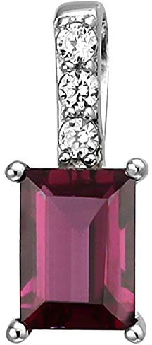Jobo Damen Anhänger 925 Sterling Silber 1 Rhodolith 3 Zirkonia