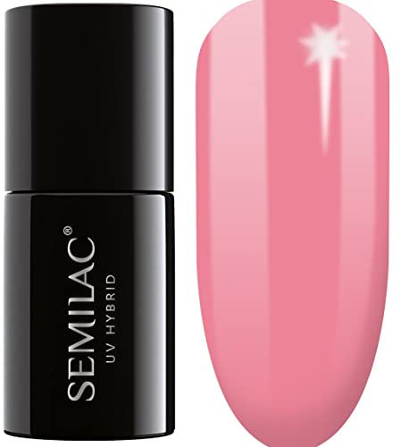 SEMILAC Extend Base 5in1 1 UV Gel Nail Polish – Builder, Extender, Base Coat, Colour & Top Coat In 1. Extends Up to 1cm. For Manicure or Pedicure. Long Lasting - 813 Pastel Pink 7ml.