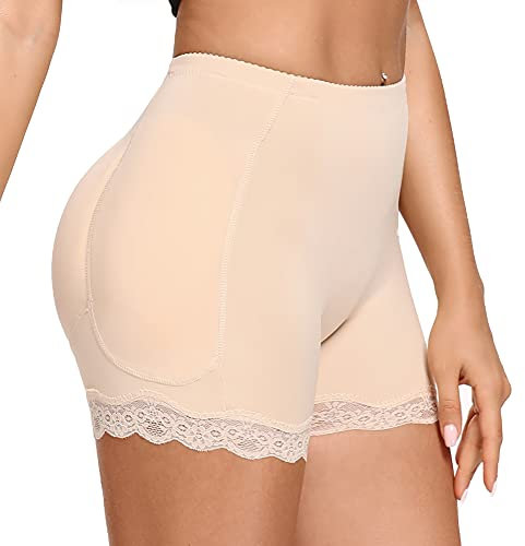 Joyshaper Damen Butt Lifter Höschen Hüfte Push Up Slip Po Heber Unterhose Hip Enhancer Shapewear Gepolstert Miederhose Miederslip Seamless Unterwäsche Beige S