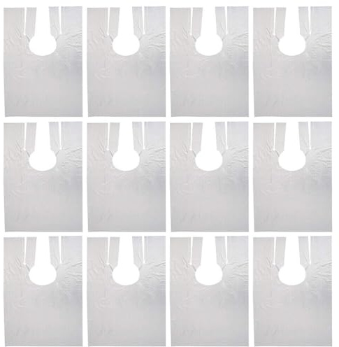 FATASH Disposable Hairdressing Capes (Pack of 50, 64x84cm) Waterproof Plastic Hair Cutting Gowns for Hair Dye, Tinting, Perming, Clear Barber & Salon Capes