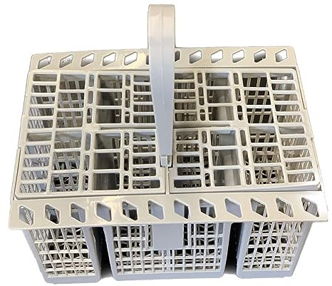 QUAILITAS Cestello portaposate di ricambio per lavastoviglie, 120 x 195 x 160 mm, regolabile, autoportante, con manico e coperchio, per elettrodomestici da cucina Ariston Hotpoint, Whirlpool, Bosch,