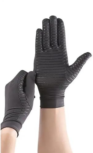 Jesata 1 Pair Full Finger Compression Arthritis Gloves | Breathable & Non-slip Copper Infused Gloves | Hand Support for Carpal Tunnel, Arthritis Pain, Tendonitis & Osteoarthritis