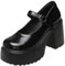 Classic Fashion New Chunky Platform Mary Jane Shoes Women Patent Leather High Heels Pumps Woman Sweet Thick Heel Party Shoes Female Black
