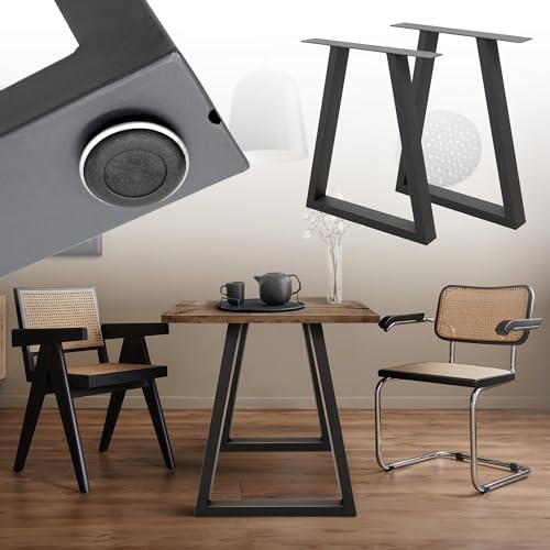 ML-Design 2 x Gambe per Tavolo in Acciaio 60 x 72 cm Struttura a Trapezio Telaio Tavolo Antracite Design Stile Industriale Set di 2 Piedi Struttura Tavolino da Salotto Base Cornice Seduta Panca