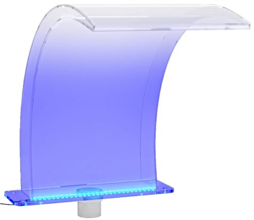 Fontaine de Piscine, Cascade de Piscine Lame d'eau Fontaine de Piscine avec LED RVB Acrylique 50 cm
