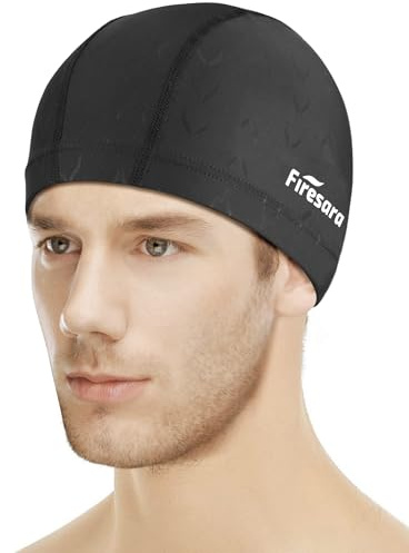 Firesara Fishtail Fabric Swimming Cap Women Men, Breathable High Elasticity Swim Cap Hair Protection Quick Dry Soft for Long Hair Short Hair, Kids Boys and Girls