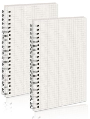 KUBDPQOR Quaderno Appunti, 2 Pezzi Quaderno A5, Taccuino 5.82'' x 8.18'' 160 Pagine, Quaderno Anelli con Copertina Impermeabile, Block Notes A5 Ideale per Studenti e Professionisti