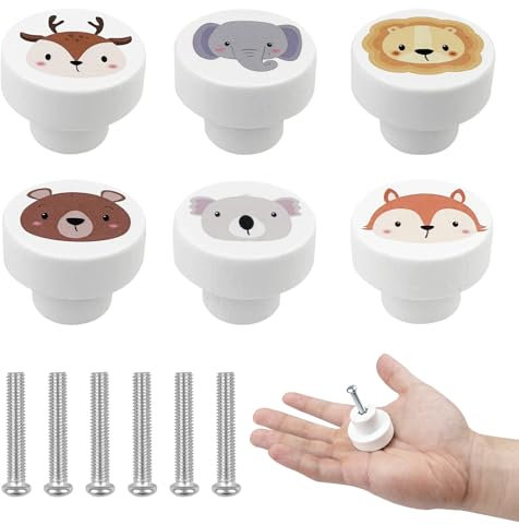 Maxentico Poignée Meuble(6Pcs), Bouton Tiroir Cuisine Bois de Forme Mignonne pour Placards, Poignee Poignet Commode Tirettes Bebe, Porte D'Armoire Boutonsde Meubles et Poignées pour Mobilier Bébé