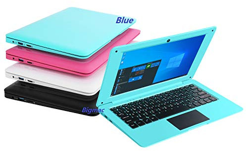 Bigmachine 10 Inch Windows 10 Computer Laptop, 2GB RAM, 32GB Storage, 6 Colours, 6000mAh Battery, Mouse and Charger Included, HDMI (Blue)