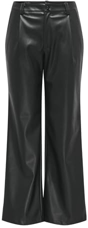ONLY Onlheidi Otw - Pantaloni in Finta Pelle, Nero, S