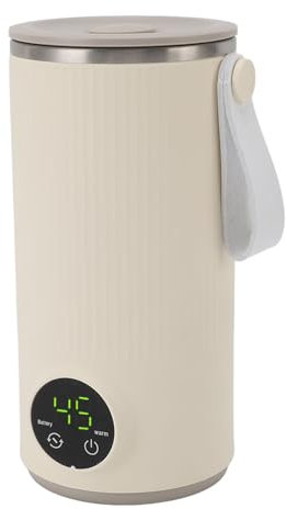 Mezclador de Calentador de Botellas Portátil, 400 Ml de Hervidor Eléctrico de Viaje, Mini Hervidor de Agua, Mini Tetera Inalámbrica 6000 MAh Recargable, Fórmula de Calentamiento