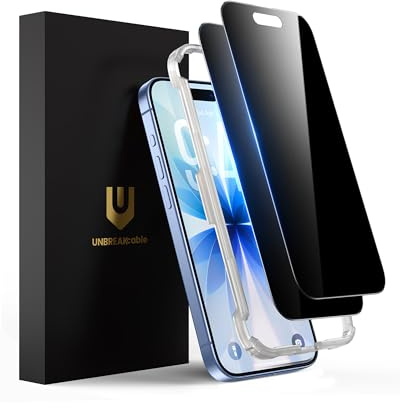 UNBREAKcable Privacy Screen Protector for iPhone 17, 2-Pack