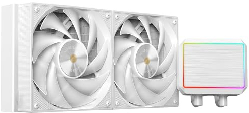 Mars Gaming ML-PROII240 Refrigeración Líquida AIO 450W TDP, Bomba 4ª Gen Opti-Chamber Base de Cobre y Microcanales, 2x Ventilador 120mm FDB, Bloque de Aluminio Cepillado con FRGB Lineal, Blanco