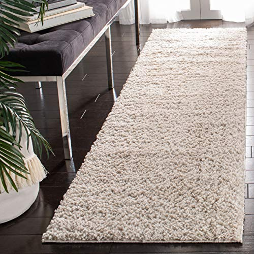 Safavieh Tapis Shag pour Salon, Salle à Manger, Chambre à Coucher - August Shag Collection, Tapis à Poil Court, Beige, 76 X 183 cm
