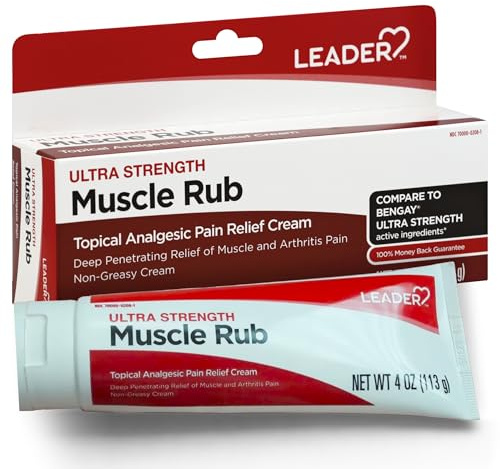 Leader Muscle Rub - Fast-Acting, Deep Penetrating Relief for Sore Muscles and Joints, Minor Arthritis and Back Pain Relief, Non-Greasy Formula Topical Analgesic, Camphor, Menthol & Methyl Salic