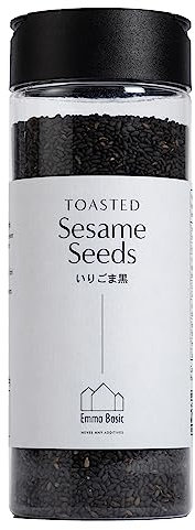 Emma Basic - Graines de sésame noires grillées 150g | Riche en fibres | source de protéines | Végétalien | Arôme riche | Antioxydants