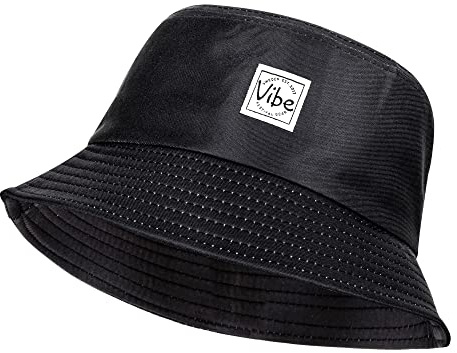 Vibe Festival Gear Bucket Hat Unisex for Men Women Fashion Fishing Hat Cute Fisherman Cap (Black)