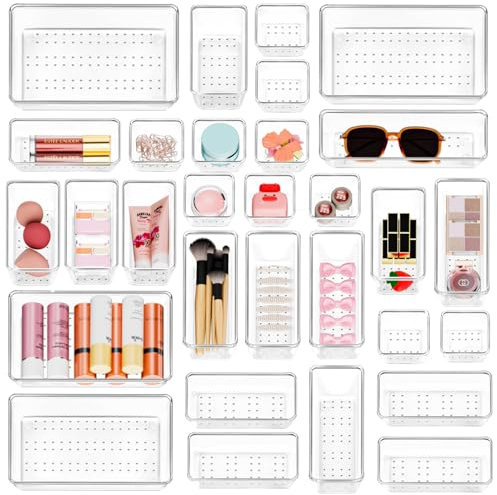 YFXCVSL 30 Stücke Schubladen Ordnungssystem,4 Größen Schubladen Organizer,Schminktisch Organizer,schreibtisch organizer schubladen