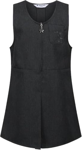 Trutex Girls School Pinafore Dress | Traditional School Uniform Dress with Pleated Front & Zip Fastening