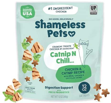 Shameless Pets Catnip N Chill Crunchy Cat Treats, 12 oz