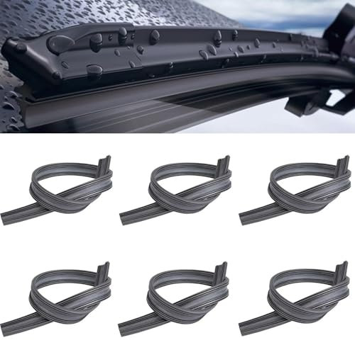 JINJUMEI 6 Stück Scheibenwischer Gummi, 700mm Windscreen Wiper Rubber, Wischergummi Scheibenwischer Scheibenwischer Ersatz Gummi Universal Scheibenwischergummi für Alle Windschutzscheibenkratzer