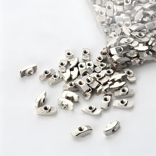 HXJDAM Lot de 120 écrous à tête marteau 8 mm - Rainure 8 M6 - Acier galvanisé - Filetage M6 - Écrou à rainure en acier au carbone - Pour fente d'extrusion de profil en aluminium (EU30-M6 x 16 x 8)