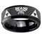 GAUEIOUR Triangle Logo Zelda Black Tungsten Rings Classic Game Black Stainless Steel Fashion Matte Bands Wedding Ringf for Woman Men Accessory, Jewelry Gifts for Gaming Enthusiasts
