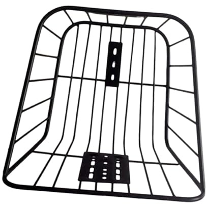 Folpus Cesta Trasera de Alambre metálico para Bicicleta sin Cubierta, Cesta de Carga Negra, Accesorio Universal Resistente para Ciclismo al Aire Libre,