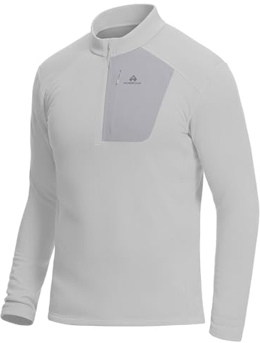 Pioneer Camp Pull polaire d'extérieur pour hommes avec 1/2 zip - chemise de sport légère à haute isolation thermique et respirante pour la randonnée, l'alpinisme, le camping et la vie quotidienne