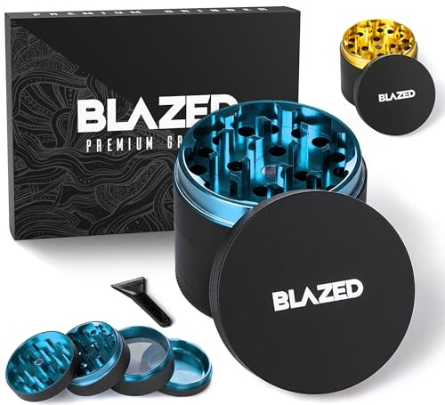 Blazed Large Aluminium Herb Grinder (Blue)