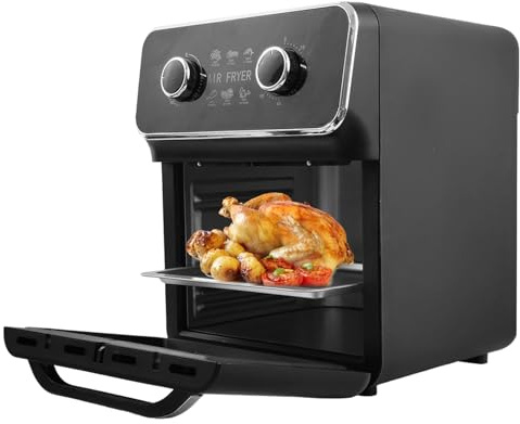 GradgetHaven Air Fryer, 10L Air Fryer Oven, Mini Oven, Oil Free Cooking, Grill, Roast, Bake, with Adjustable Temperature, Timer, Dishwasher Safe, 1350W