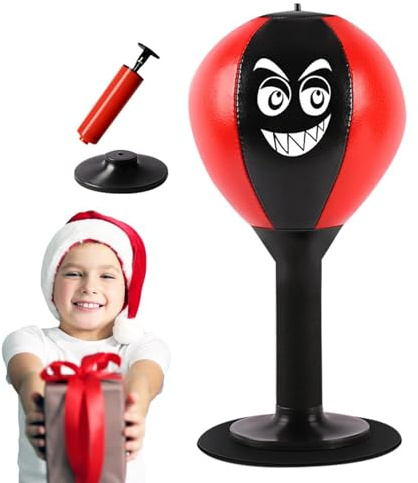 Liakyunf Pelota de Boxeo de Mesa, Saco de Boxeo Pequeño para Escritorio - el Estrés, Mejora Reflejos para Adultos y Niños en Casa u Oficina