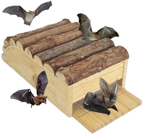 Cajas para murciélagos para exteriores – Refugio al aire libre, pared y cueva de madera duradera con diseño ventilado | Opción práctica para el espacio de vida en el patio trasero, el apoyo a los