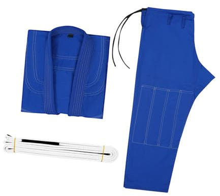 QLECXZI Professional Tailoring Brazilian Jiu Jitsu Gi Waist Belt, Blue, A3
