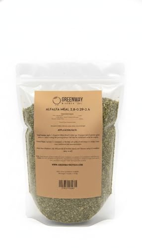 Greenway Biotech Alfalfa Meal 2.80-0.29-2.40- Rose, Flower, Plant & Vegetables Fertilizer with Essentials Minerals, & Nitrogen- Ideal for Alkaline Plants-3 Pounds