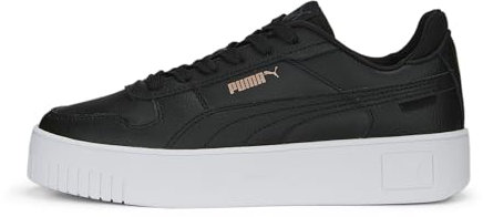 PUMA Damen Carina Street Sneaker, Black Rose Gold White Metallic, 40 EU