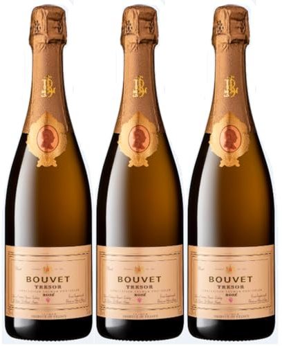 Bouvet Trésor Rosé Brut Saumur Schaumwein Crémant Saumur vegan Frankreich inkl. FeinWert E-Book (3 x 0,75l)