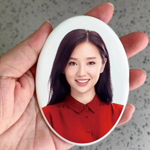 Bethel 4 Oval Ceramic Portrait Custom Memorial Photo Tile for Tombstone Personalized Porcelain Picture Waterproof for Grave Decorations Picture for headstones Custom Photo Memorial Plaque