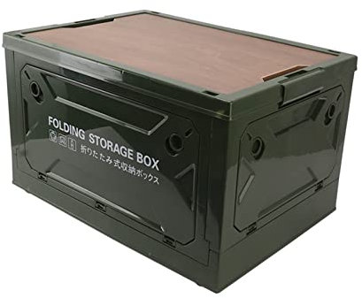 Pssopp Campingbox Aufbewahrungsbox mit Deckel 50L Campingbox Zusammenklappbare Aufbewahrungsbox Outdoor Camping Faltbox für Reisen im Freien, Camping, Familie (OD Grün)