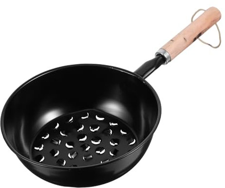 MOBUTOFU Burning Pot Camping Burner Pot Starter Tray Chestnut Roasting Pan BBQ Chimney Starter Pan Chimney Barbecue Fires for Camping Essentials Cooking