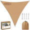 3 * 3 * 3m Toldo Vela Triangular Arena Toldos Vela con Cuerda Y Bolsa De Almacenamiento Vela Sombra 95% De Protección UV, Ideal para Terrazas, Jardines, Piscinas Y Camping