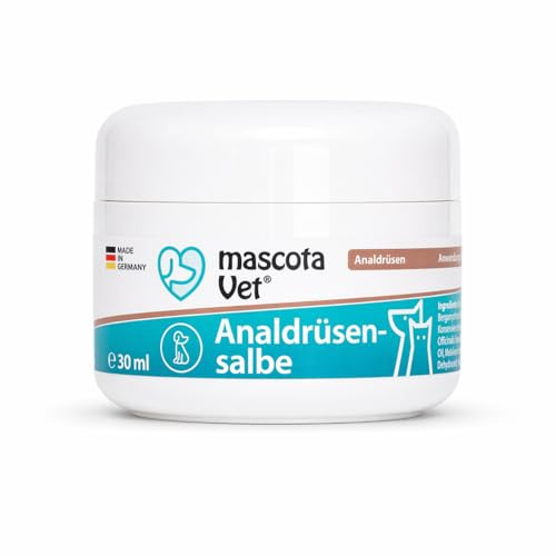 mascota Vet - Pomada para glándulas anales - Cuidado natural para perros y gatos, con grasa de insectos, aceite de coco y aceite de caléndula, alivia la obstrucción y la inflamación, suave y eficaz