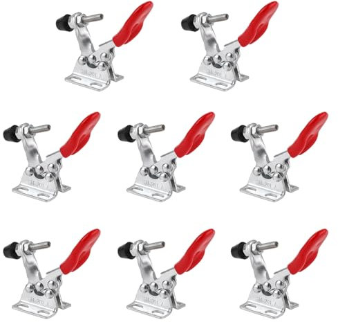 8 Piezas Abrazadera de Palanca, Abrazadera de Palanca Horizontal Pestillo de Tensión Abrazadera de Palanca Horizontal para Soldadura/Maquinaria/Carpintería
