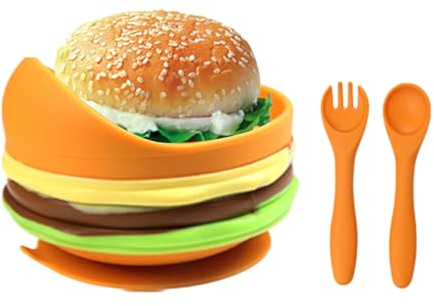 Vgvgaj Set di posate per bambini in silicone | Ciotola per alimenti antispruzzo con - senza BPA per,Apprendimento genitoriale Casa e Viaggi per