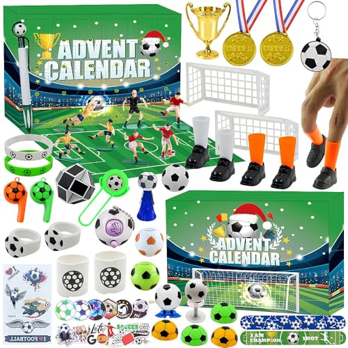 Jul fotboll adventskalender 2025, adventskalender för barn pojkar 24 dagar överraskning fotboll presentset fotbollstema