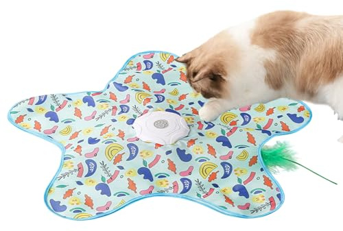 Generico Giocattoli per Gatti - Bacchetta Teaser con Sensore Intelligente - Giocattolo Automatico per Gatti | Adatto A Gattini Piccoli Grandi Cortili Verande Giardini