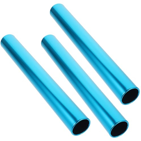 Angoily Bastones de Relevo de Aleación de Aluminio 3,8 Cm Azul 3 Piezas para Atletismo Pista y Campo Suministro Deportivo Resistente y Ligero para Entrenamiento y Competición