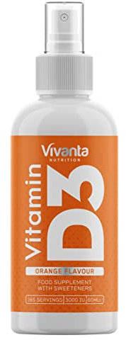 Vitamin D Spray - High Strength 3000 IU (75µg) - 365 Sprays (1 Year Supply) - Vitamin D3 Oral Spray - Orange Flavour, Vegetarian, 60ml